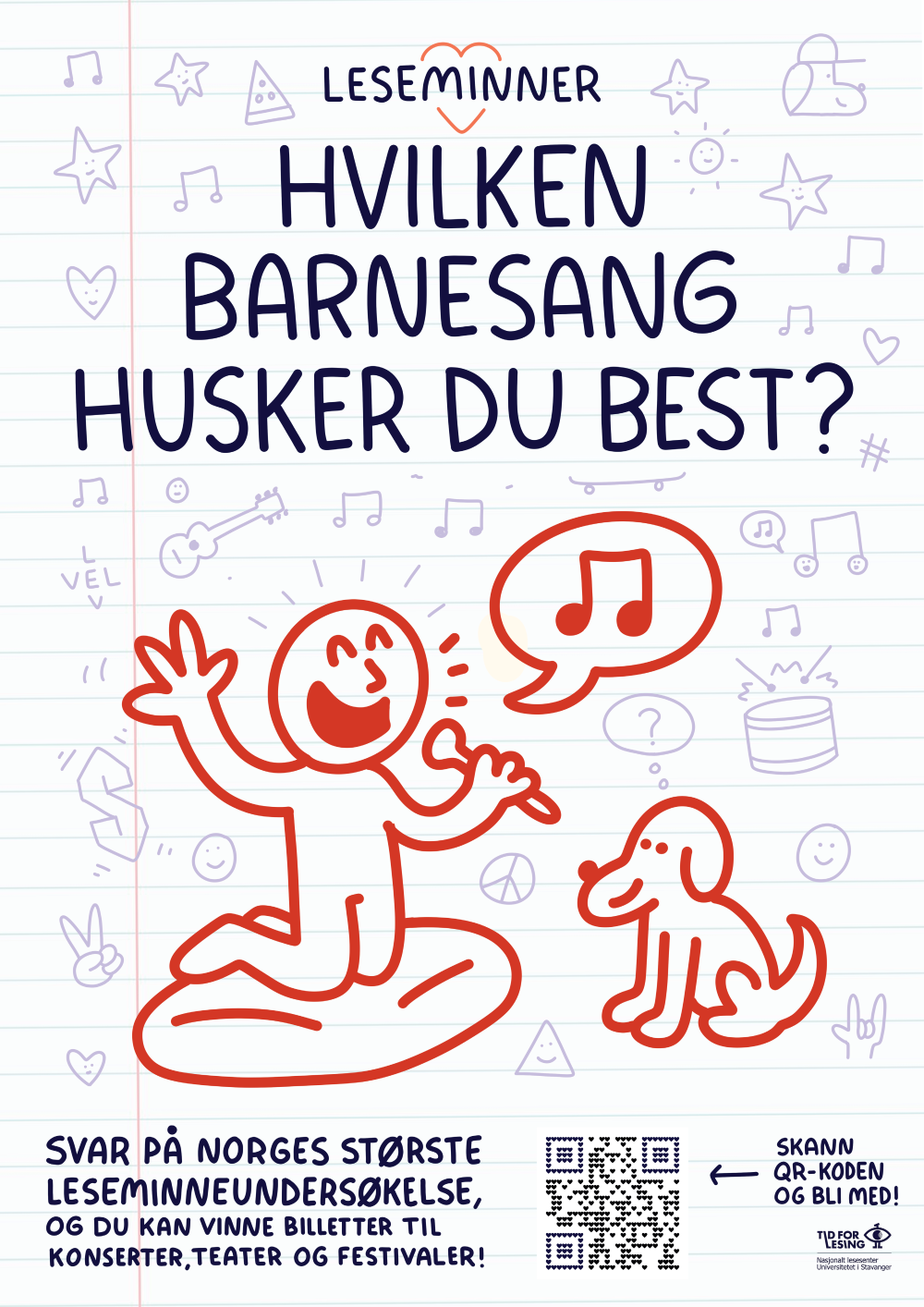 Leseminner plakat med teksten Hvilken barnesang husker du best?