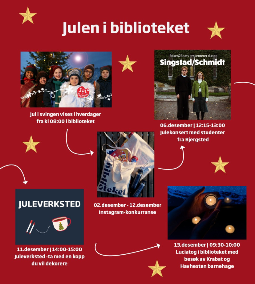 Banner med julen i biblioteket